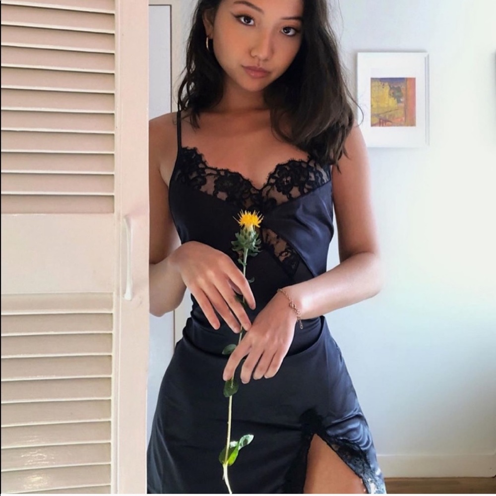 Black Lace Slip Dress